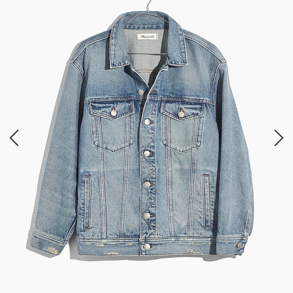 Madewell Oversized Trucker Denim Jacket in Akenside Wash